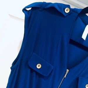 Royal Blue Jumpsuit with Gold Button Detailing